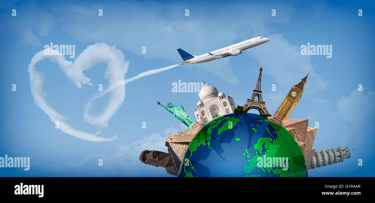 Heart shaped world map hi-res stock photography and images - Alamy