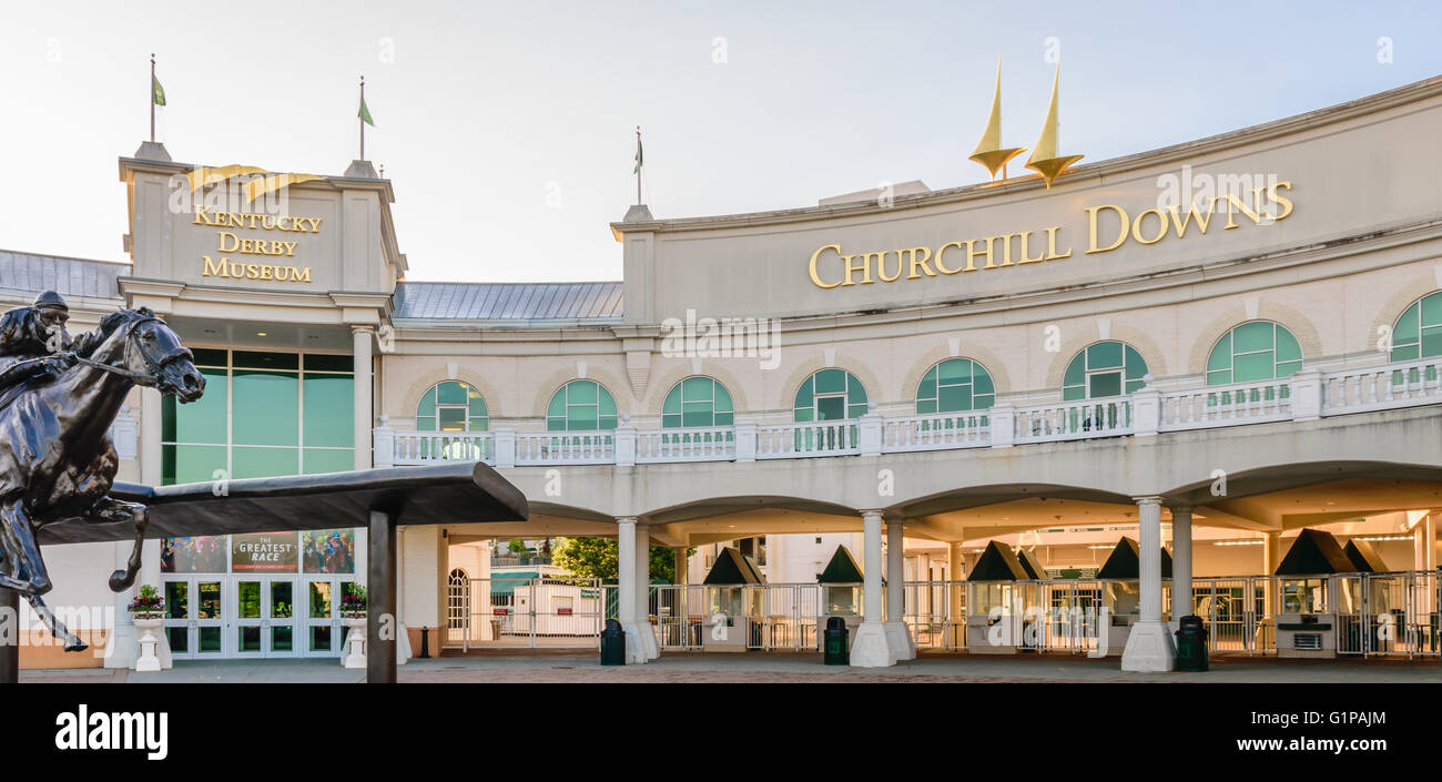 LOUISVILLE, KENTUCKY, USA - MAY 15, 2016:   Entrance to Kentucky Derby Museum and Churchill Downs. Churchill Downs host the Kent Stock Photo