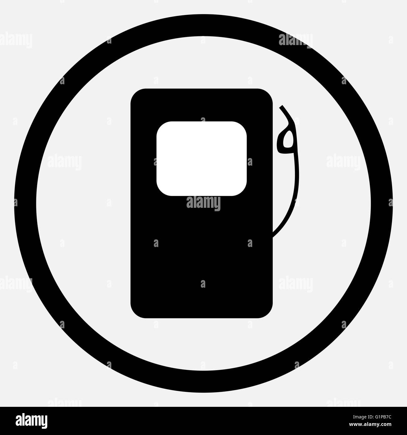 Fuel station icon black white. Fuel and gas station, fuel pump and petrol station, gasoline station and station icon fuel, pump Stock Photo