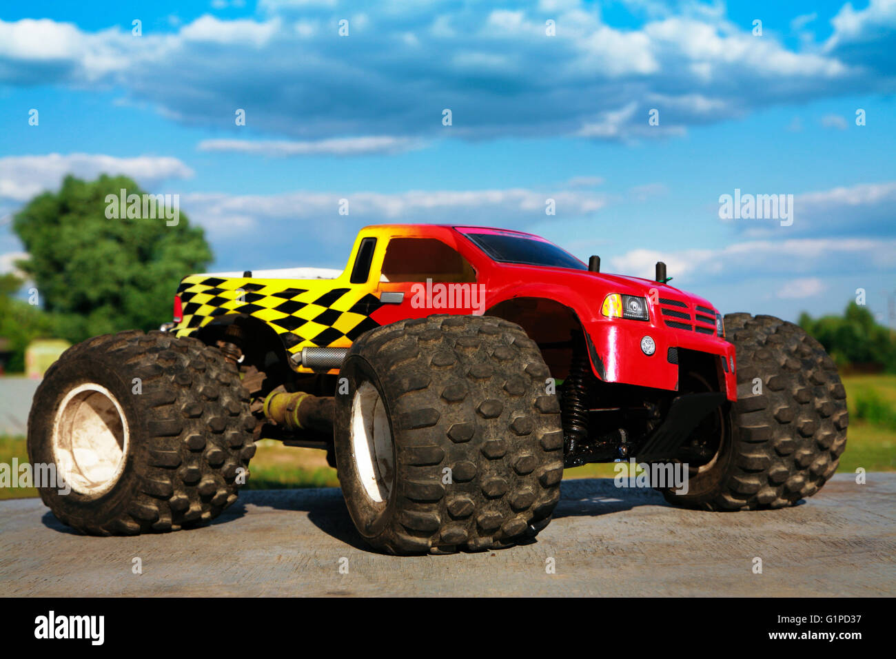 Radio-controlled model of the red car close-up Stock Photo - Alamy