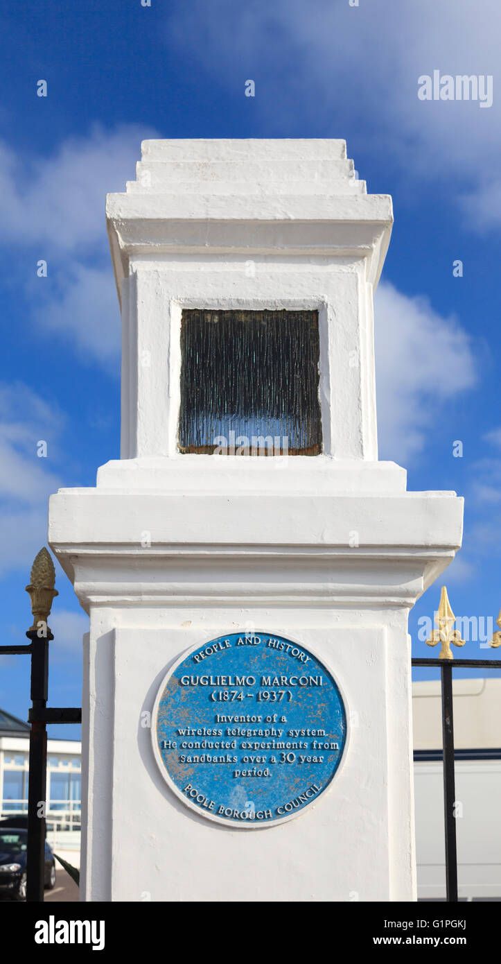 The Marconi Blue Plaque on the entrance to the Haven Hotel on the