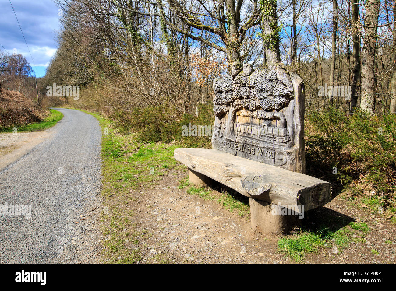 Wooden carved bench hires stock photography and images Alamy