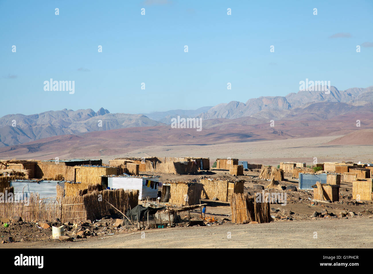 Aussenkehr Settlement Huts in Aussenkehr - Namibia Stock Photo