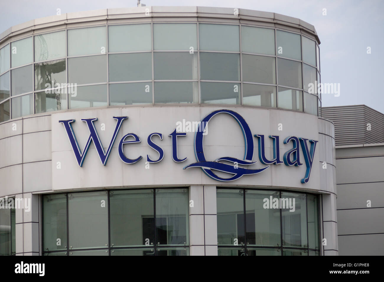 Southampton, UK - 14th May 2016. The West Quay Shopping Centre, located in the city centre of Southampton. Stock Photo
