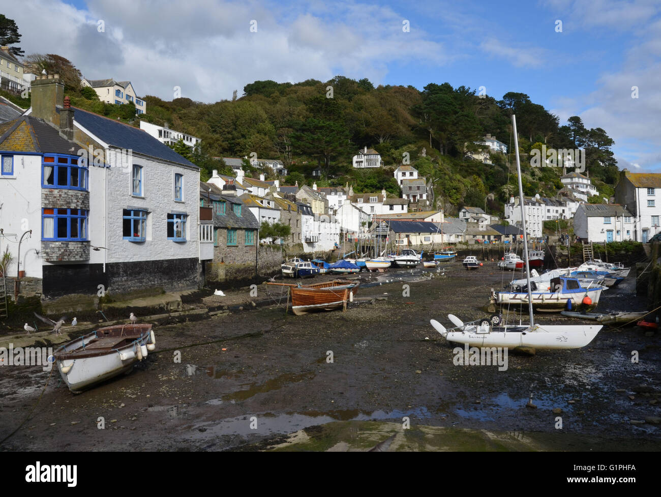 Harbour at Polperro Stock Photo Alamy