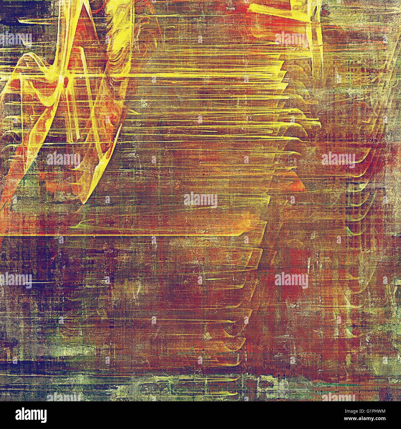 Mottled vintage background with grunge texture and different color patterns: yellow (beige); brown; green; red (orange); purple Stock Photo