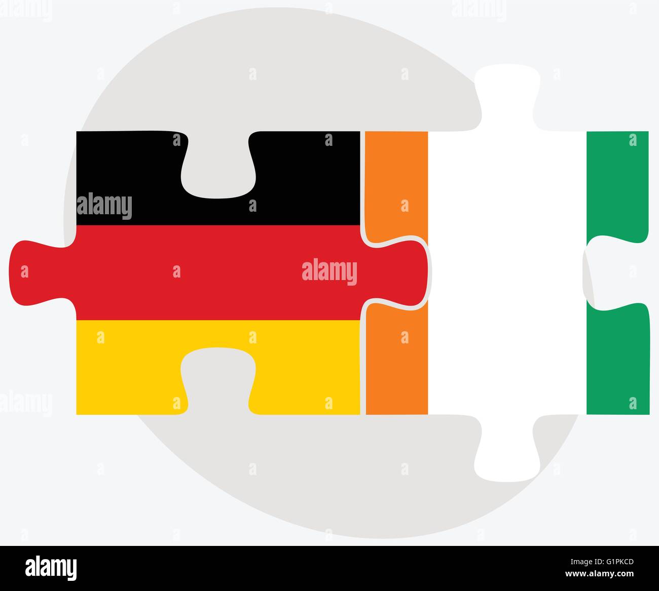 Germany and Cote Divoire Flags in puzzle isolated on white background ...