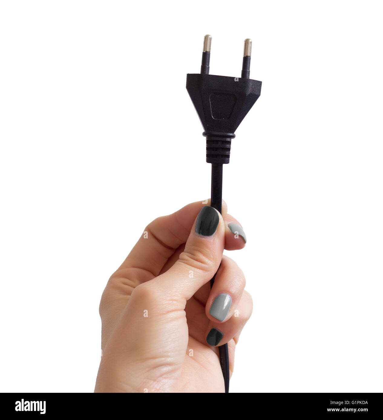 An electric plug isolated on white background Stock Photo - Alamy