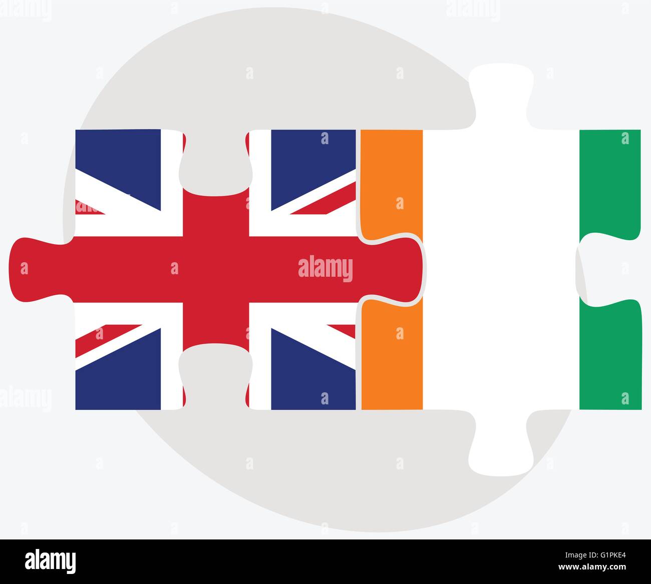 United Kingdom and Cote Divoire Flags in puzzle isolated on white ...