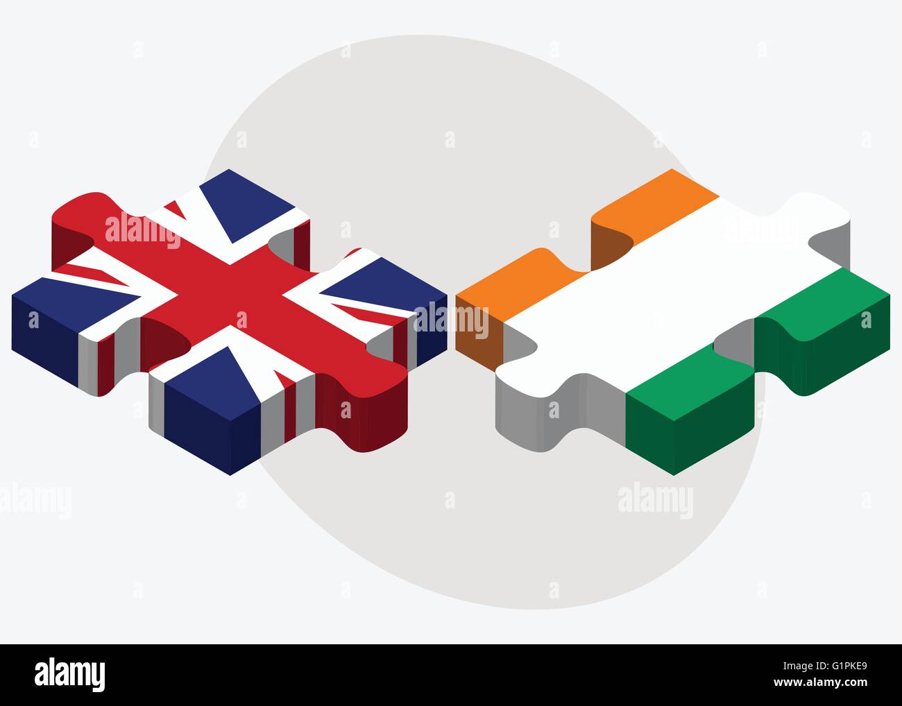 United Kingdom and Cote Divoire Flags in puzzle isolated on white ...
