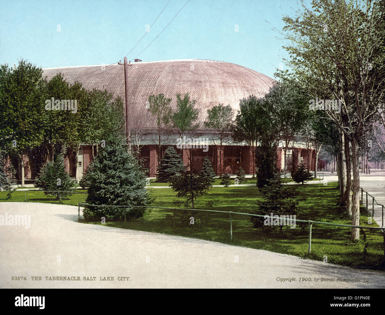 SALT LAKE CITY, c1900.  The Tabernacle in Salt Lake City, Utah. Photochrome, c1900. Stock Photo