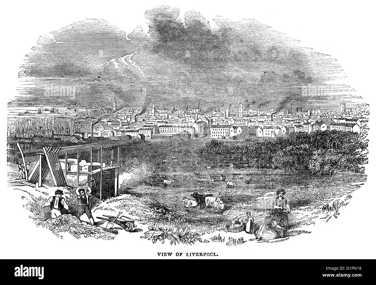 LIVERPOOL 1842 View Of Liverpool England Engraving 1842 Stock   Liverpool 1842 View Of Liverpool England Engraving 1842 G1PN18 