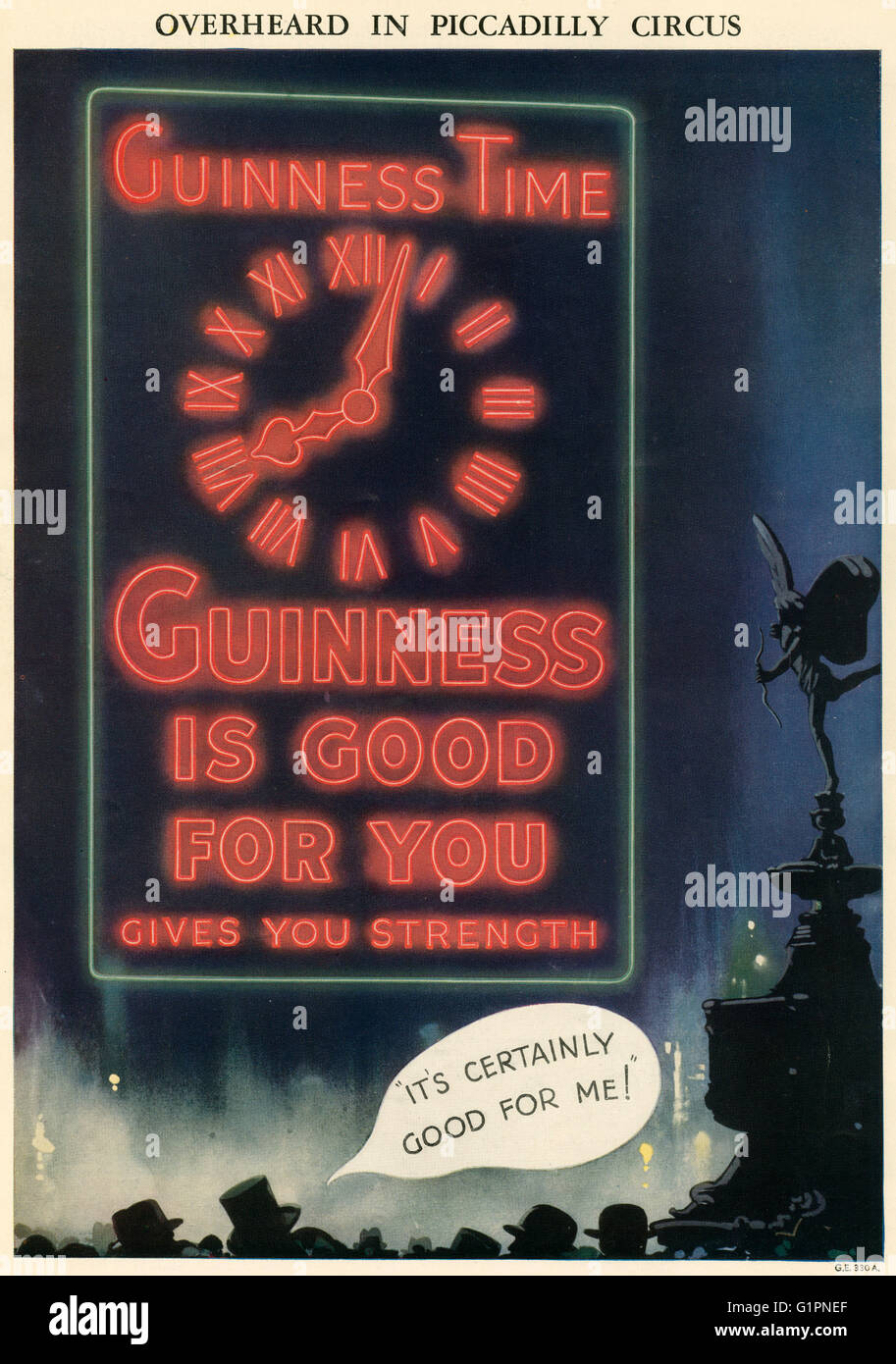 AD: BEER, 1933.  'Guinness is Good for You.' Advertisement for Guinness, 1933. Stock Photo