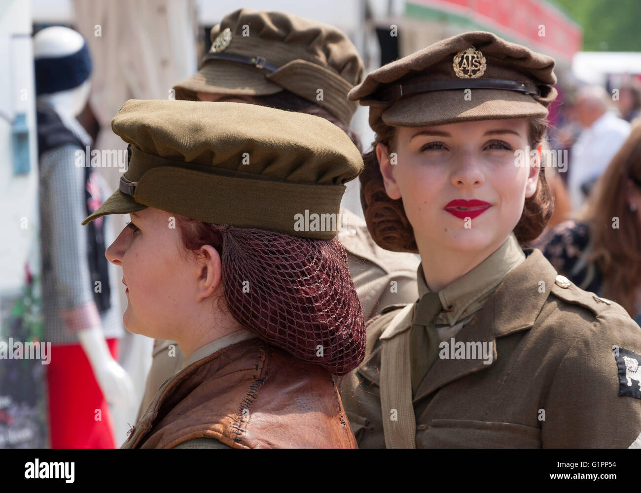 Auxiliary Territorial Service tribute women at Royal Windsor Horse Show, Home Park, Windsor, Berkshire, England, United Kingdom Stock Photo
