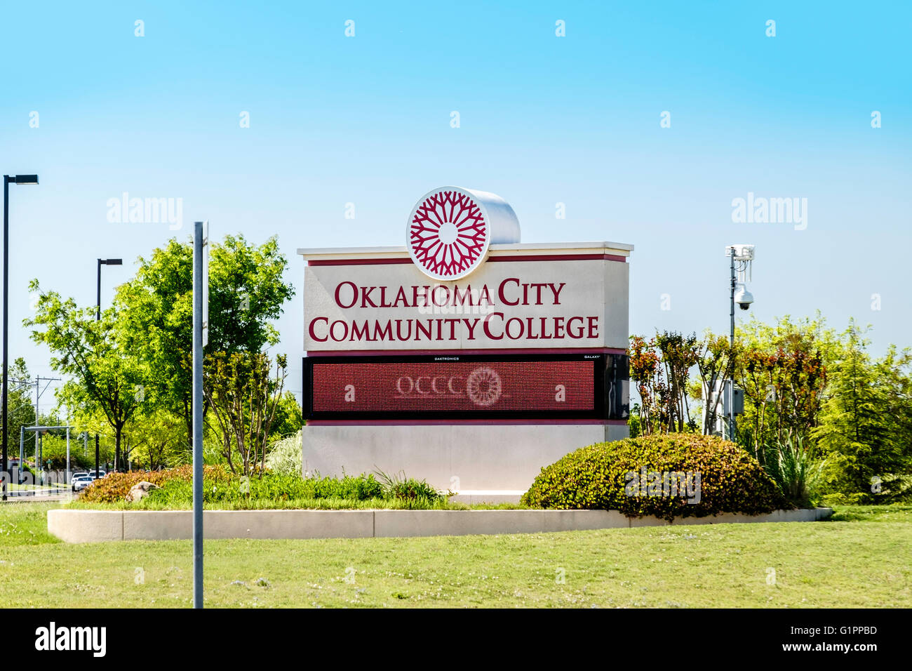 An entrance sign to Oklahoma City Community College in Oklahoma City, Oklahoma, USA. Stock Photo