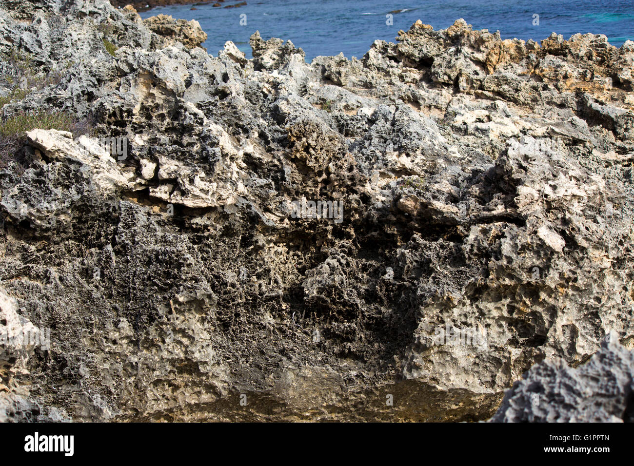 Ancient limestone rocky landscape at Margaret River South Western ...