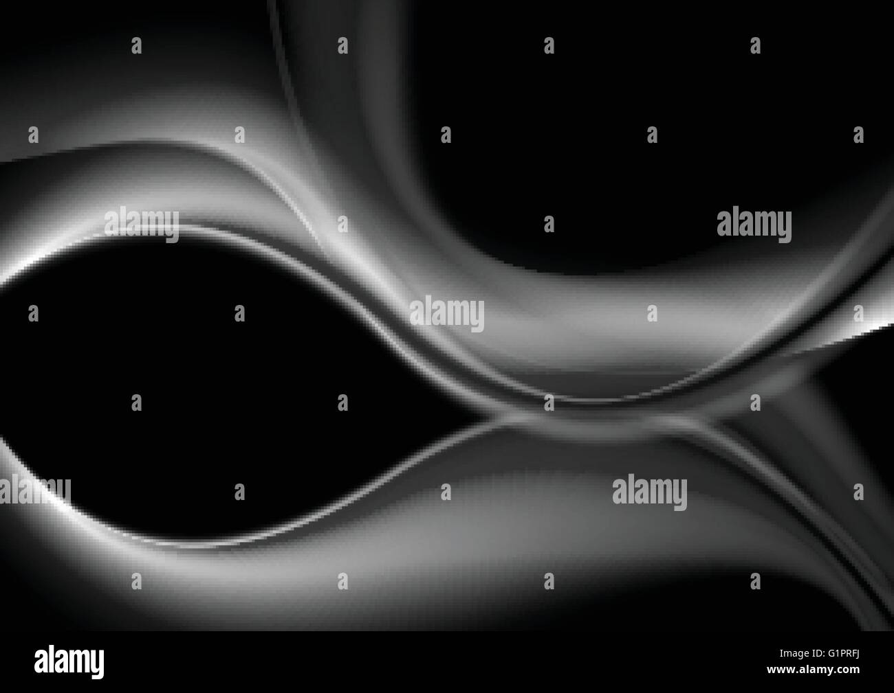 Dark abstract monochrome smooth waves background. Vector graphic design ...