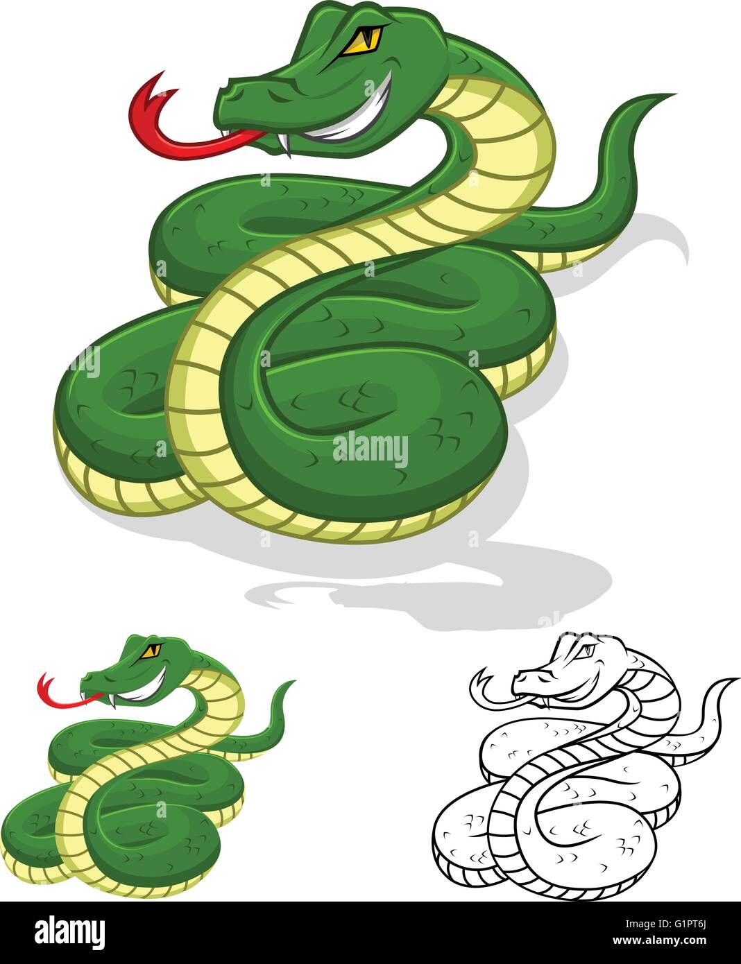 High Quality Snake Cartoon Character Vector Illustration Stock Vector