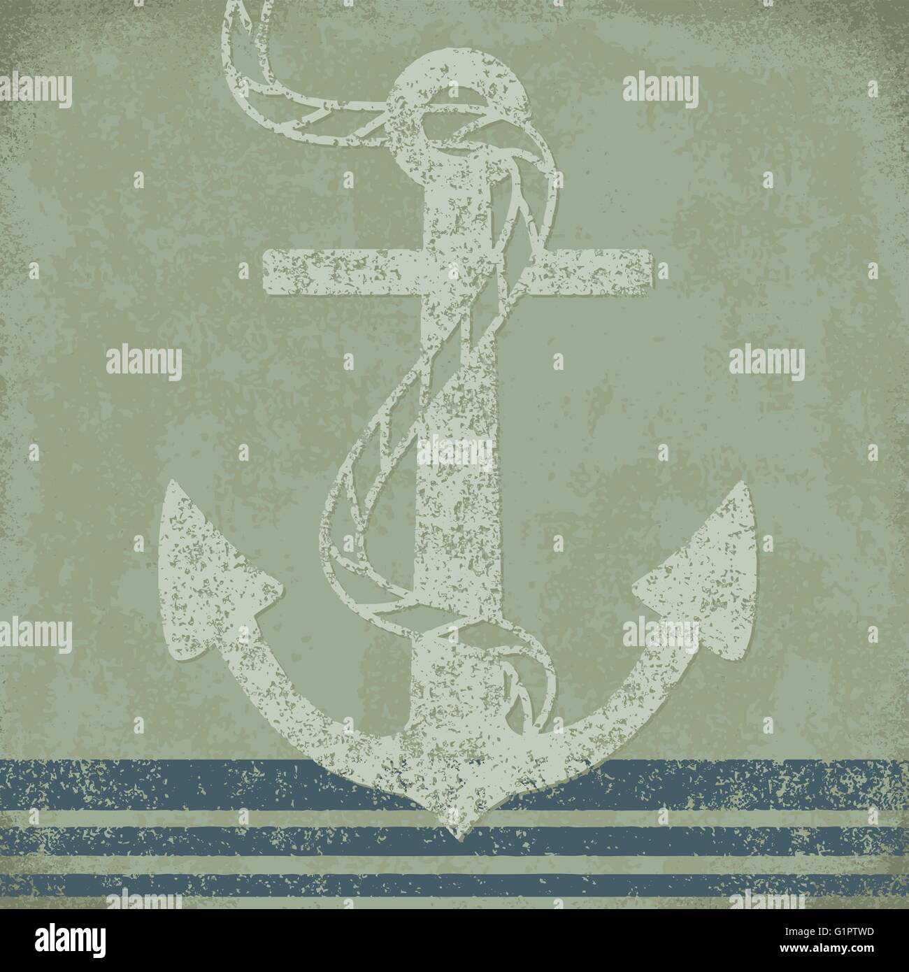 Anchor on grunge background vintage vector illustration 1 Stock Vector ...