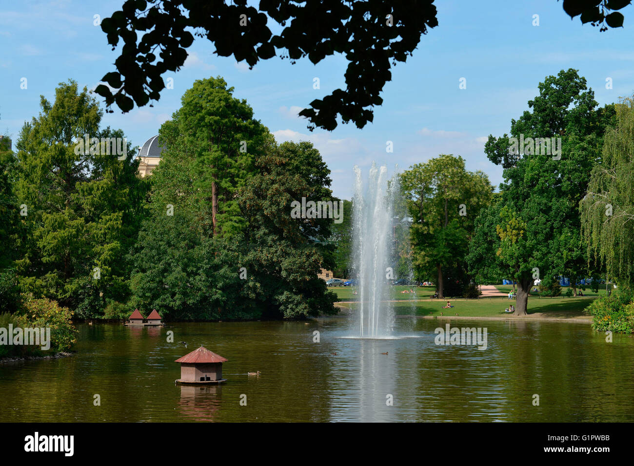 Fontaene, Warmer Damm, Wiesbaden, Hessen, Deutschland / Fontõne Stock Photo