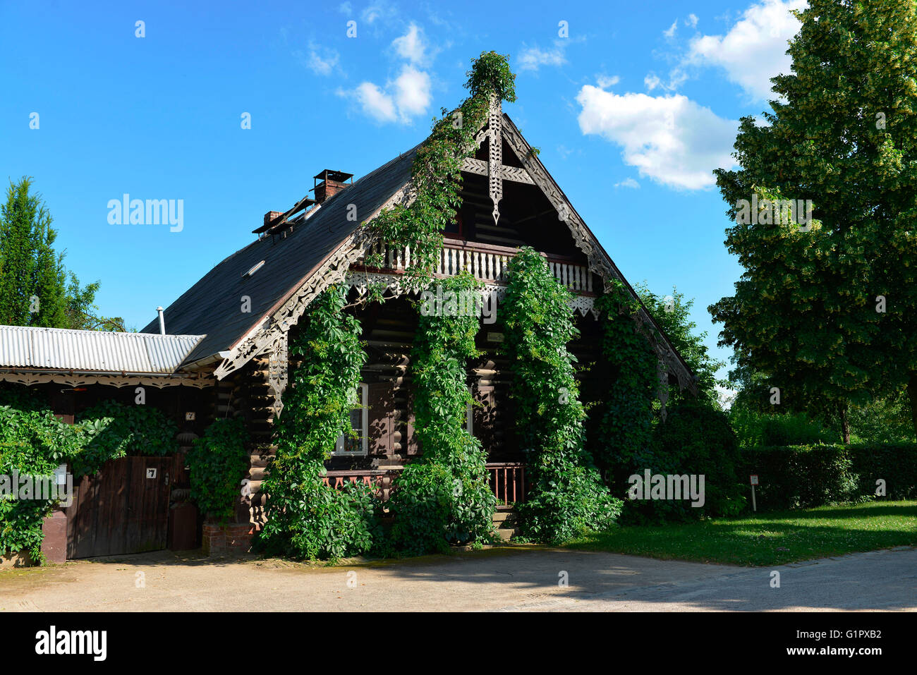 Russian log cabin, Russian colony, Potsdam, Brandenburg, Germany Stock Photo