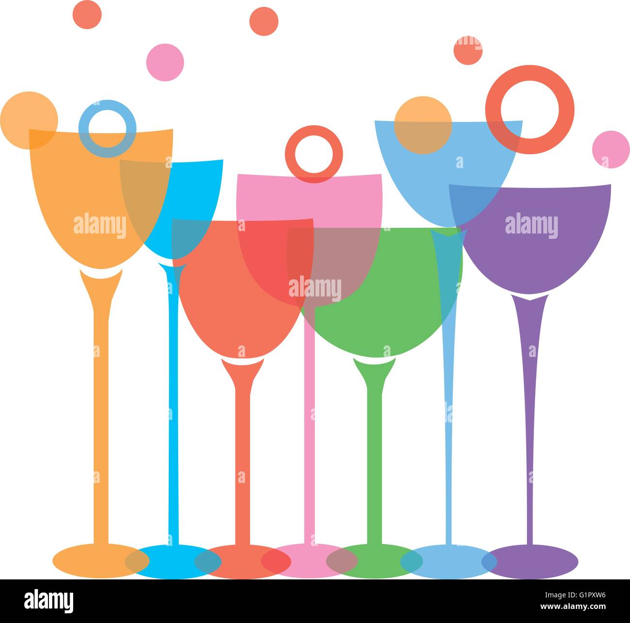 vector illustration of wine glasses isolated on white background Stock ...