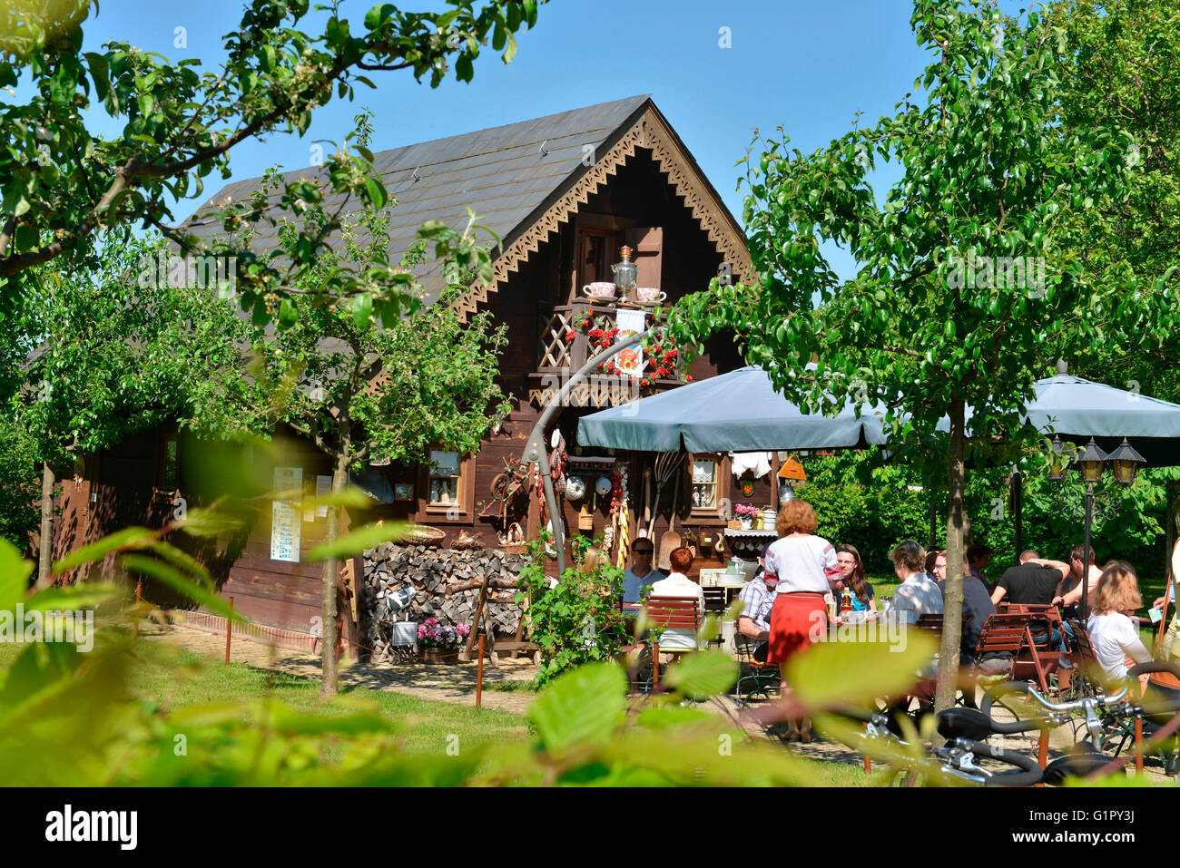 Russian log cabin, Russian colony, Potsdam, Brandenburg, Germany Stock Photo