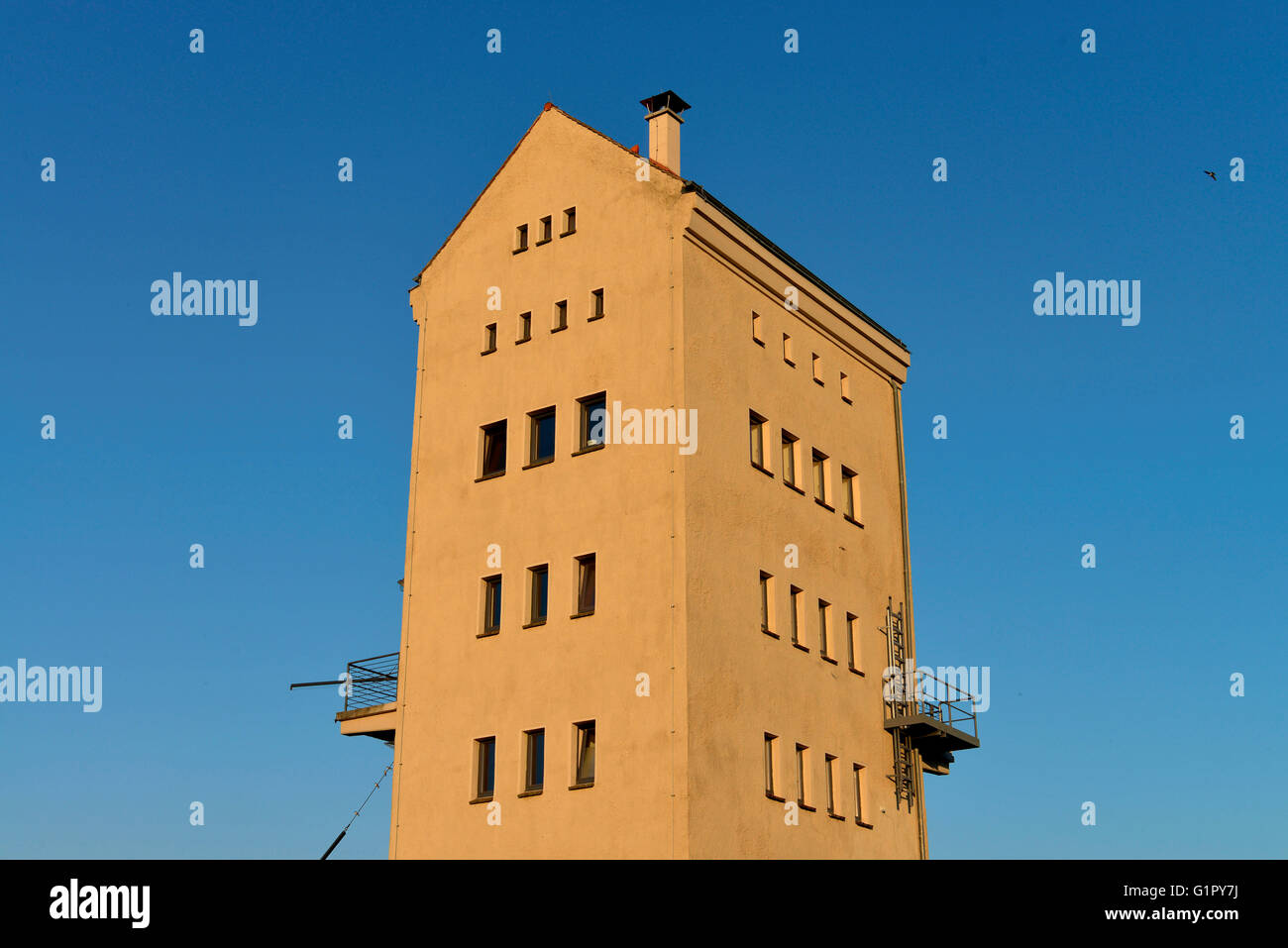 Loading tower, harbour, Gross Neuendorf, Brandenburg, Germany Stock Photo