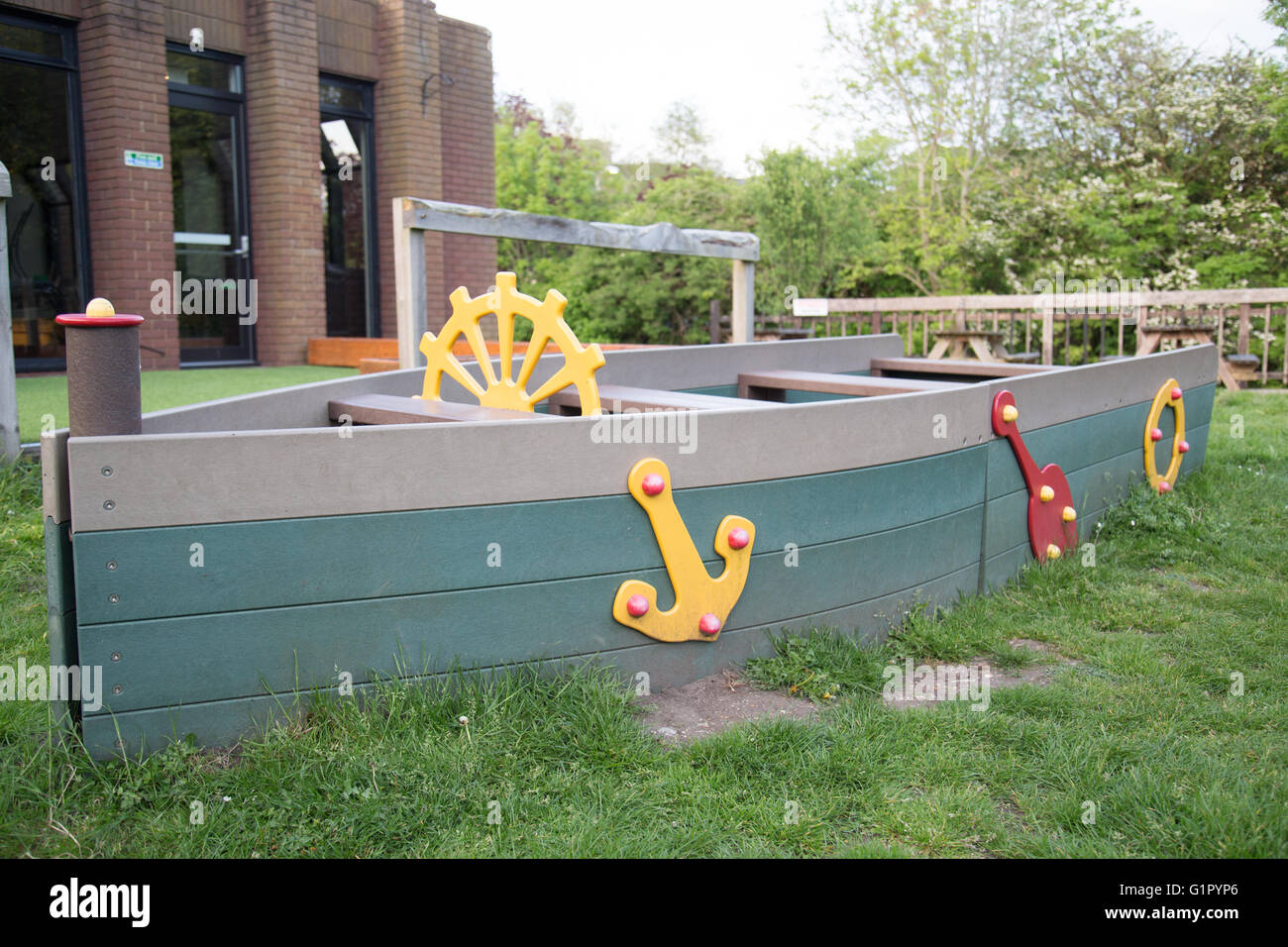 wooden play boat