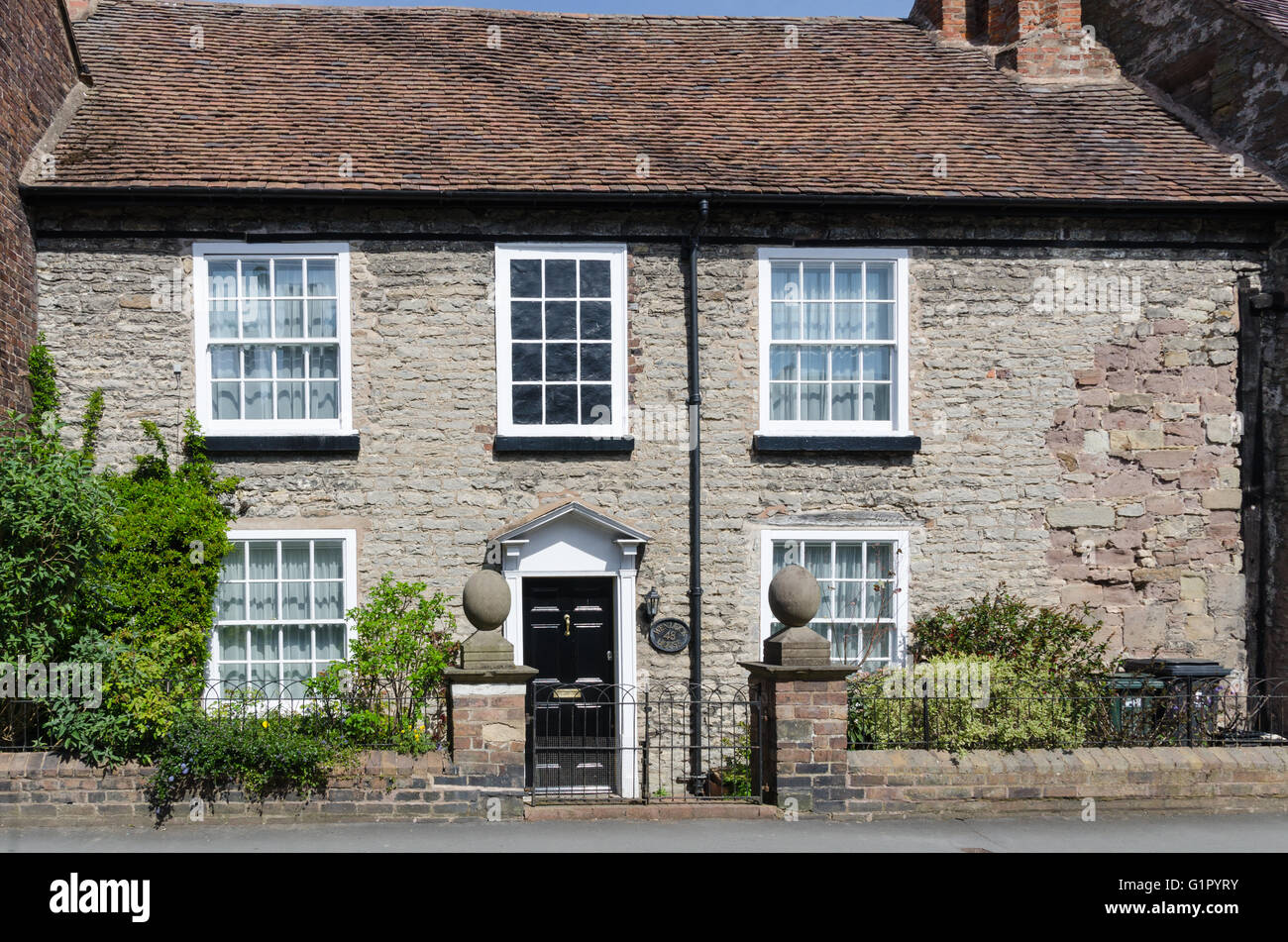 Old stone cottage in Much Wenlock, Shropshire Stock Photo