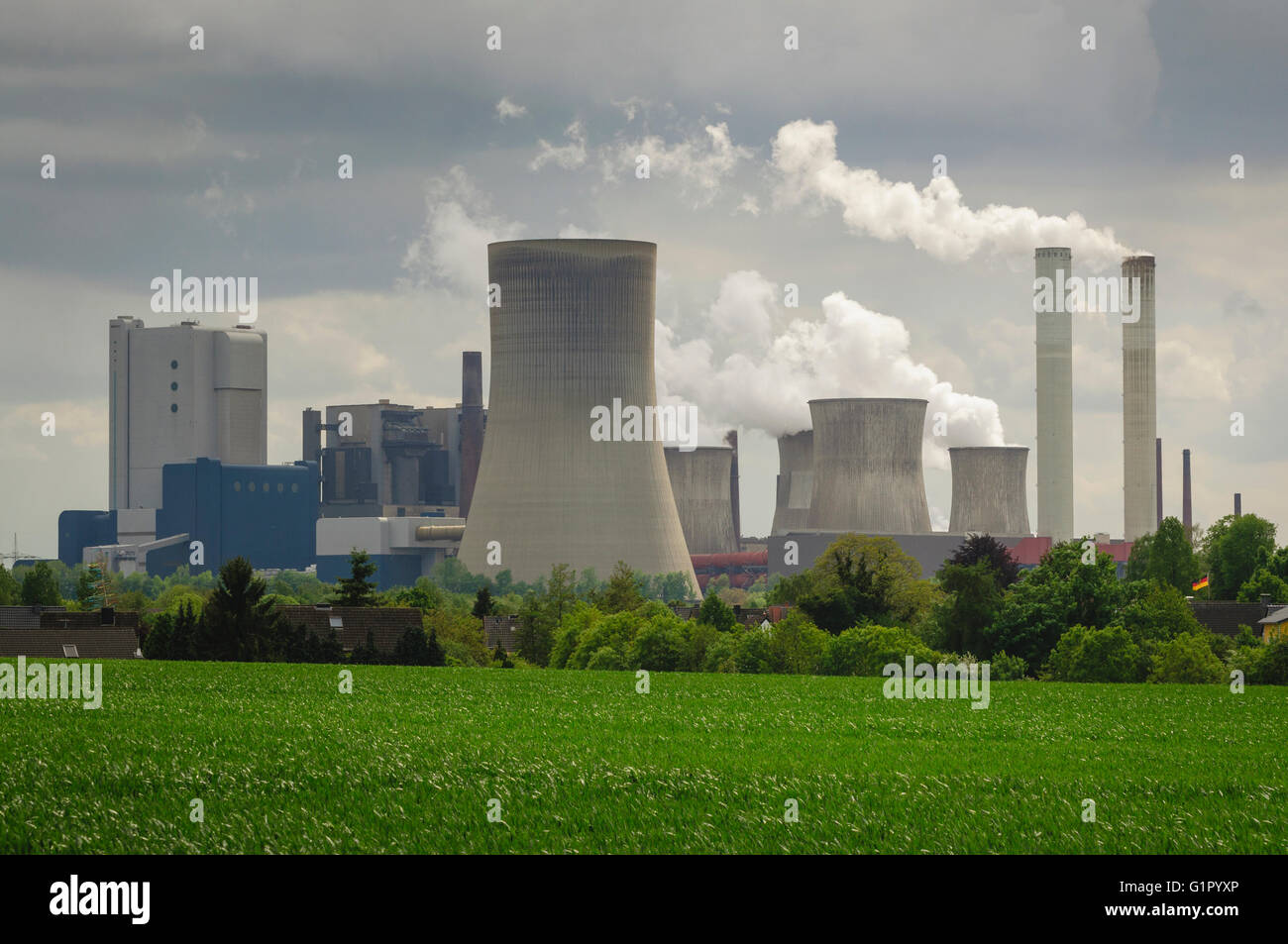 Brown Coal (Lignite) fired power station near Cologne, NRW., Germany. Stock Photo
