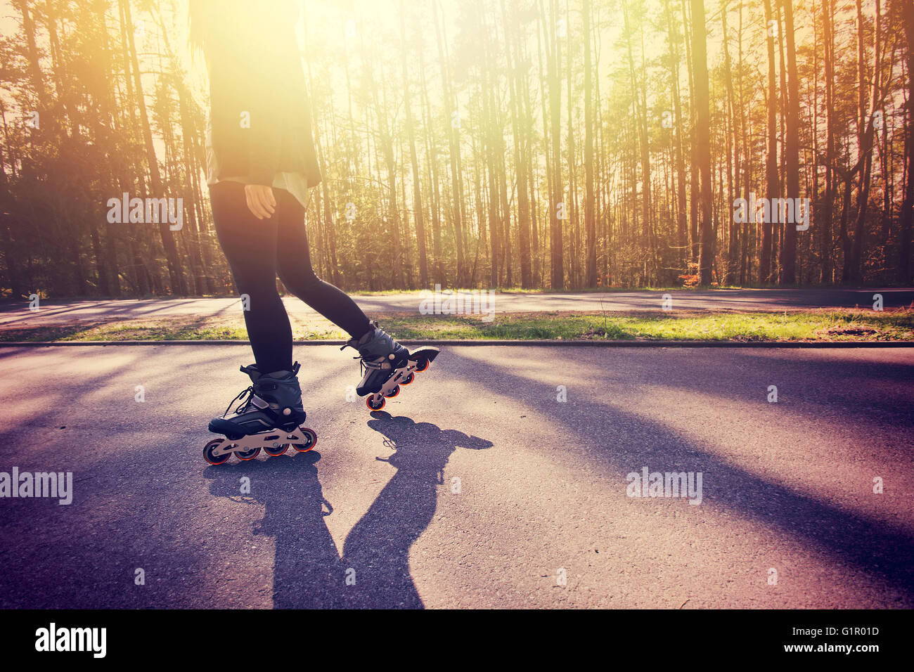 Girl on roller blades skating park hi-res stock photography and images -  Page 2 - Alamy