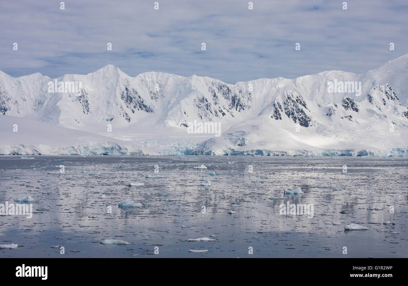 antarctic snow covered landscape Stock Photo