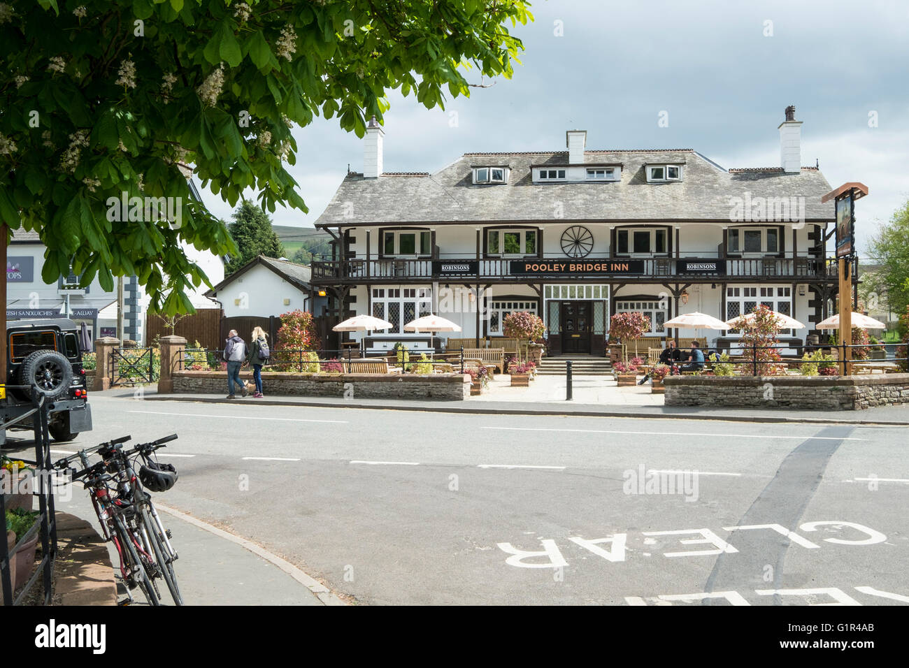 The Pooley Bridge Inn in the Lake District Stock Photo Alamy