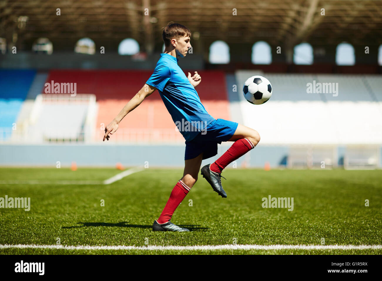 Young football player Stock Photo Alamy