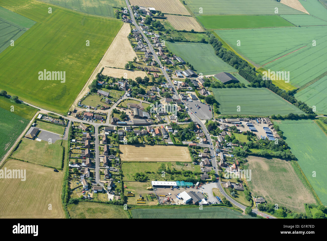 An aerial view of the Lincolnshire village of North Kyme and surrounding countryside Stock Photo