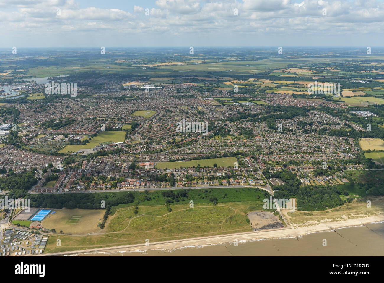 An aerial view of Gunton, a residential area of Lowestoft Stock Photo