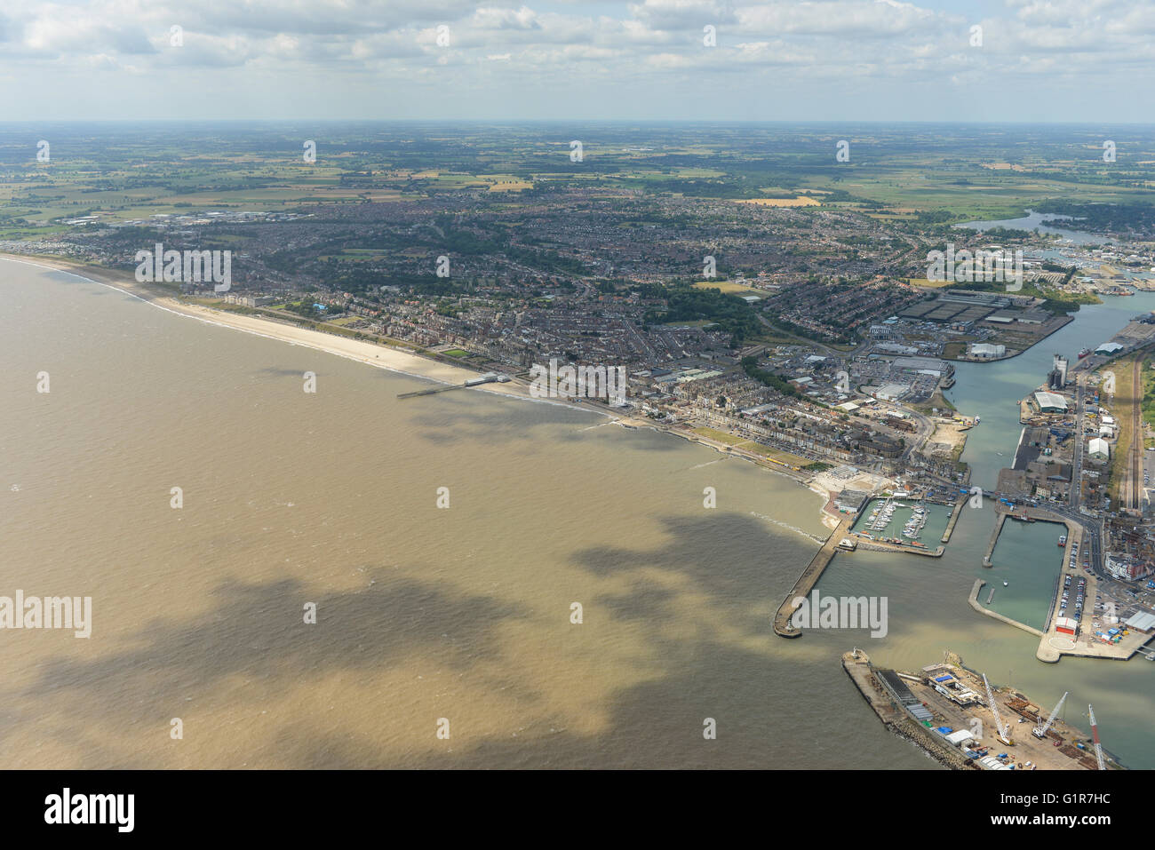 An aerial view of South Lowestoft Stock Photo