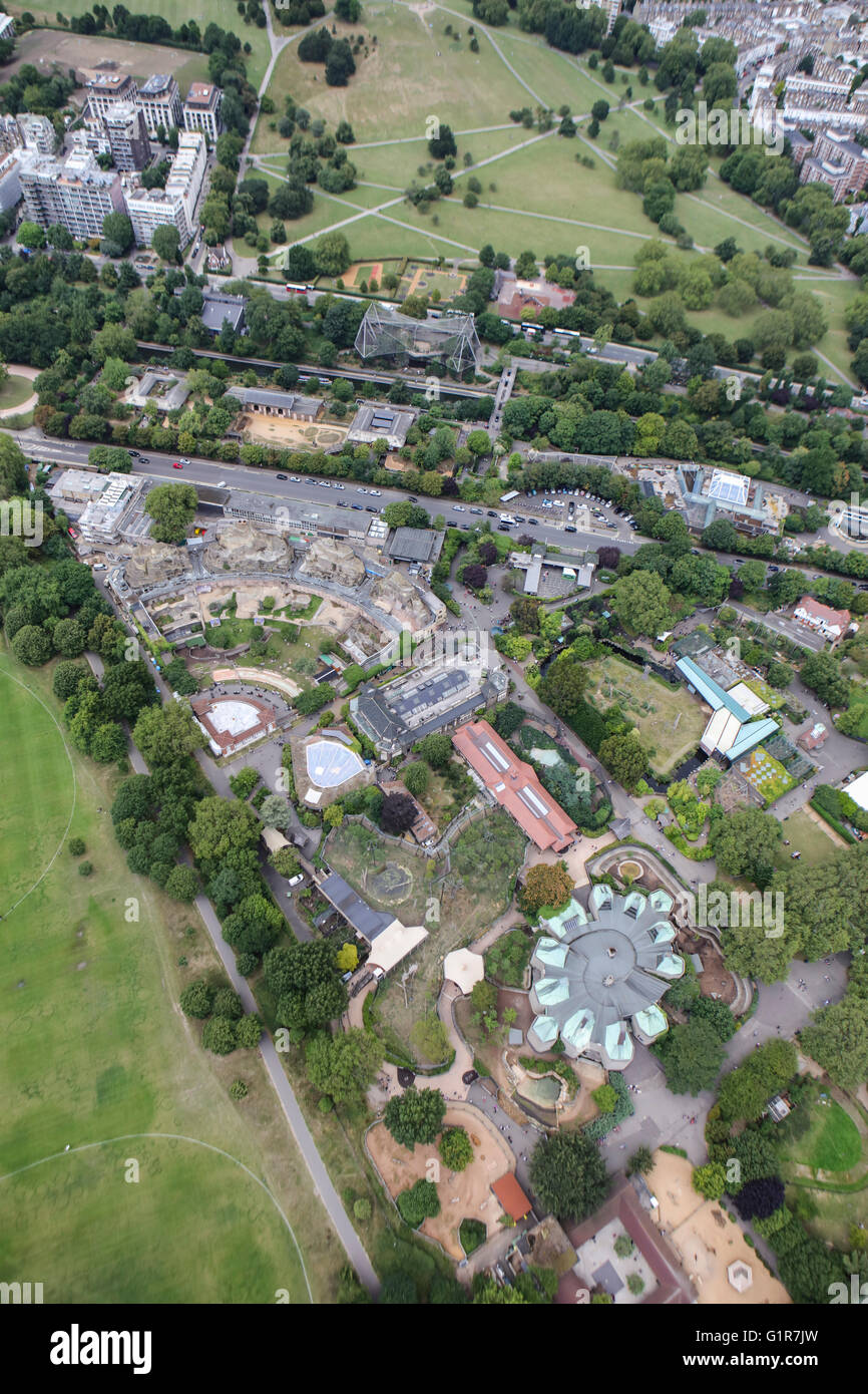 An aerial view of London Zoo, the worlds oldest Stock Photo
