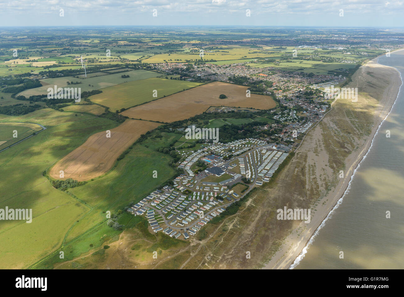 An aerial view of the Suffolk village of Kessingland Stock Photo ...