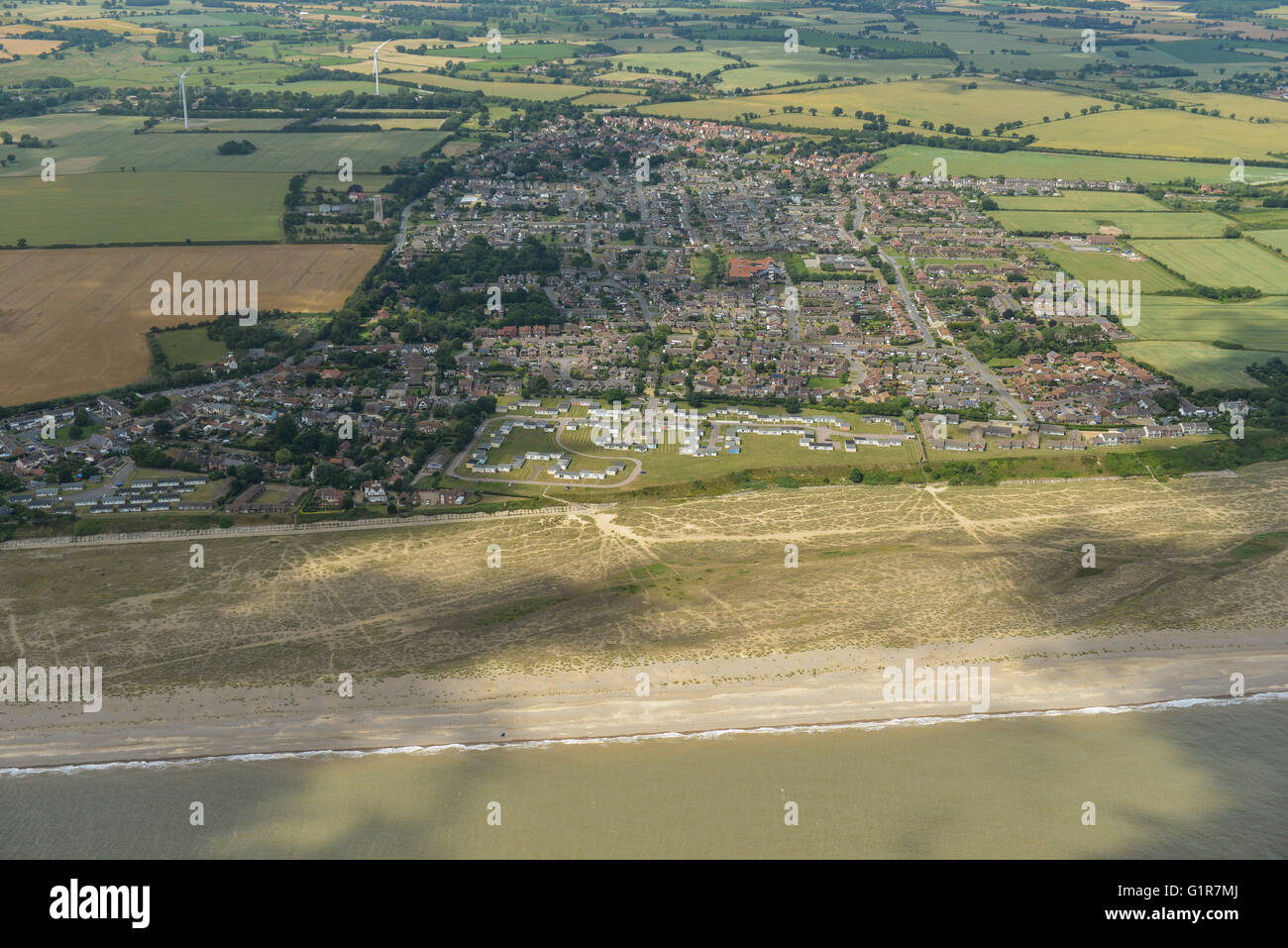 An aerial view of the Suffolk village of Kessingland Stock Photo Alamy