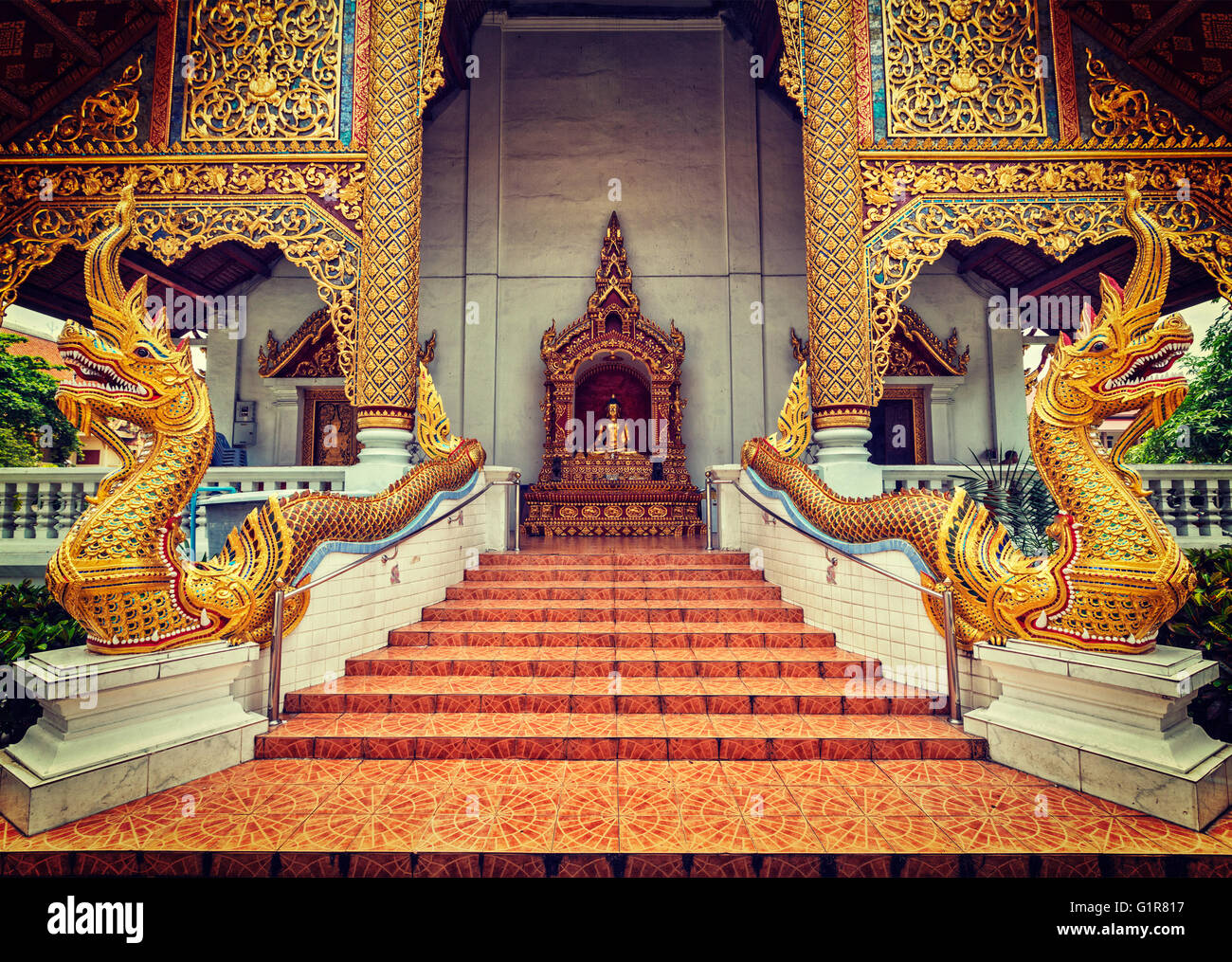Wat Phra Singh, Chiang Mai, Thailand Stock Photo