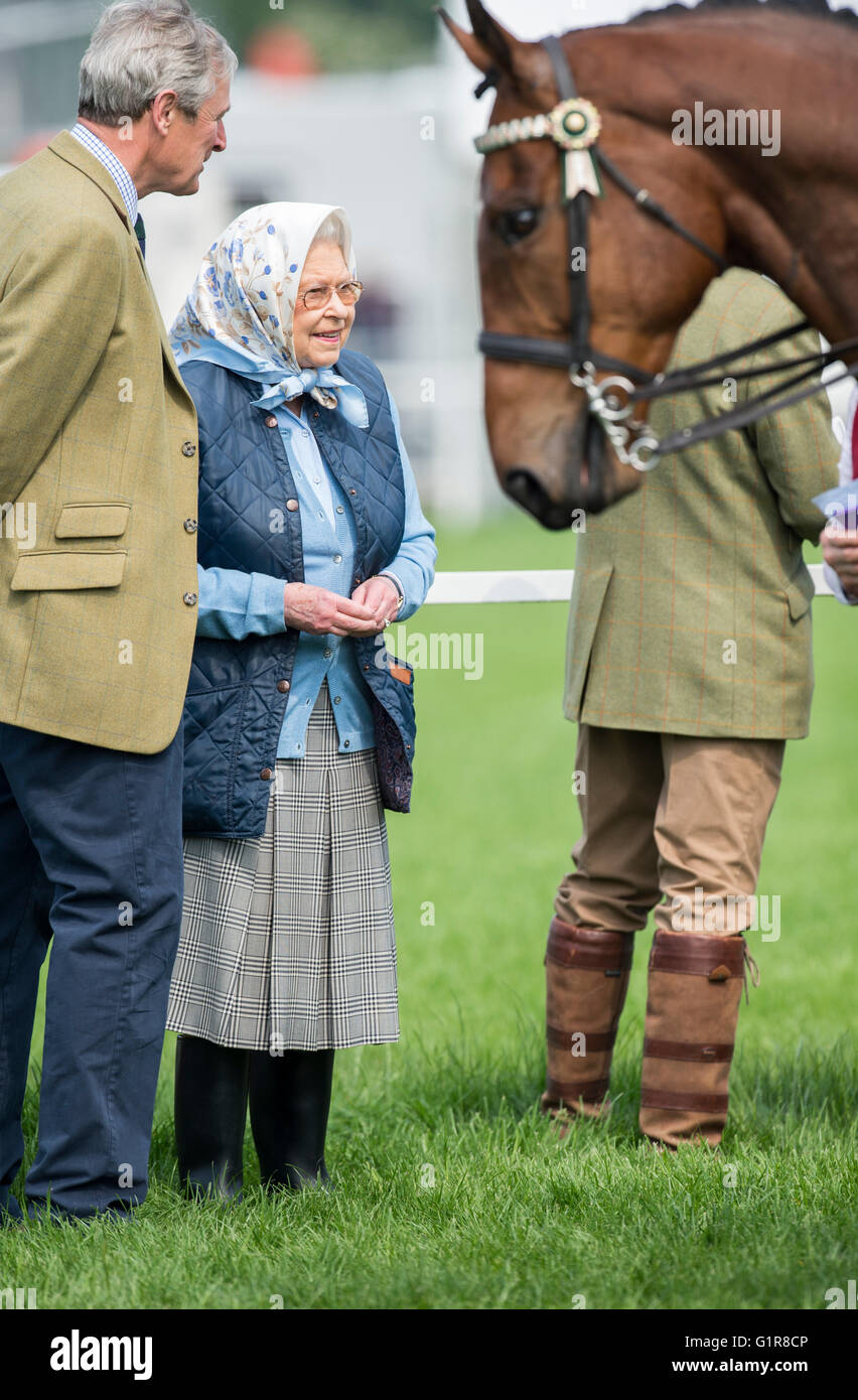 HM The Queen attending the Royal Windsor horse show in Berkshire