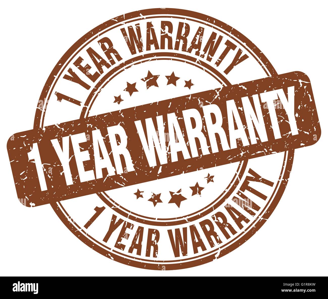 1 year warranty brown grunge round vintage rubber stamp Stock Vector ...
