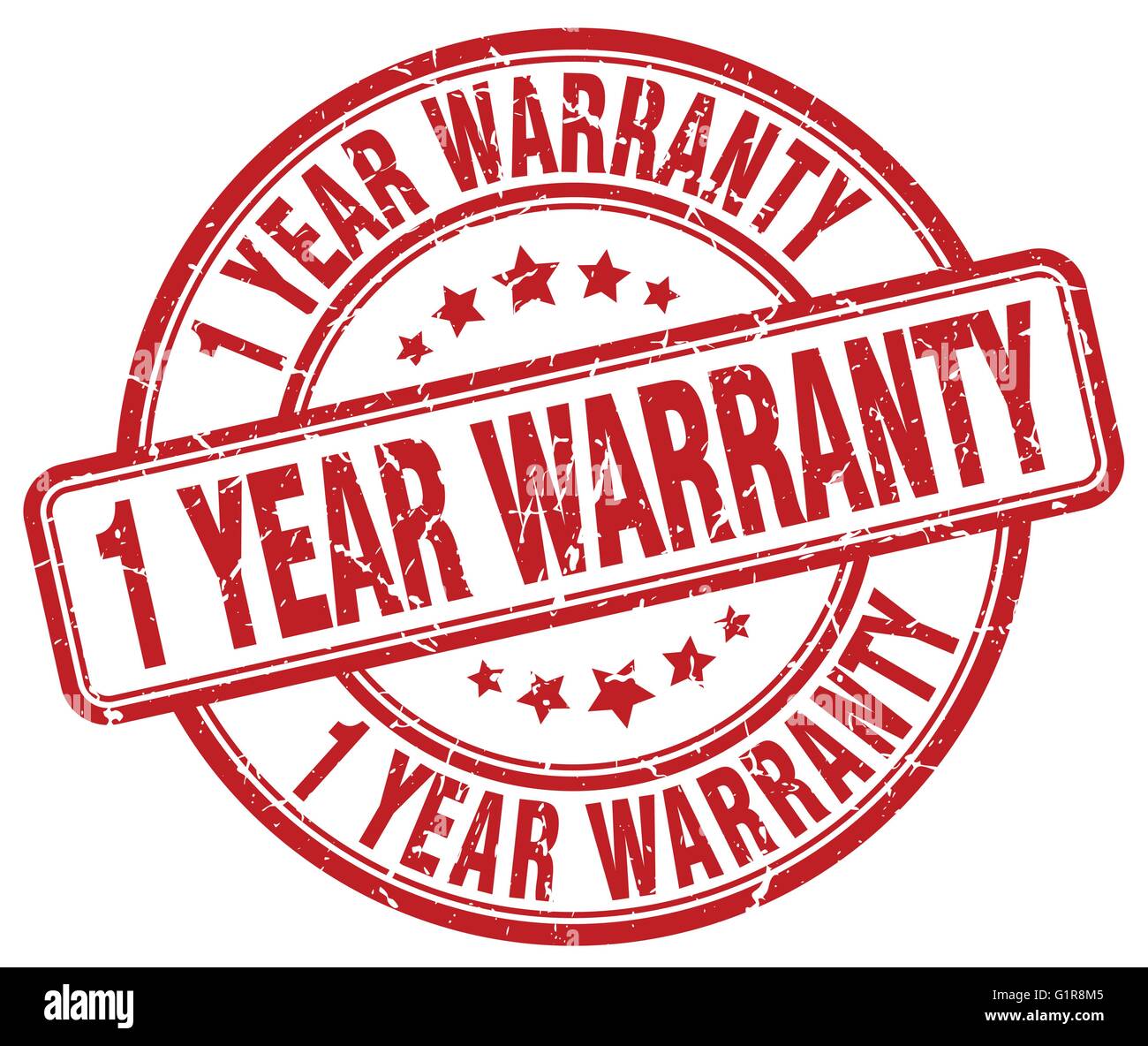 1 year warranty red grunge round vintage rubber stamp Stock Vector ...
