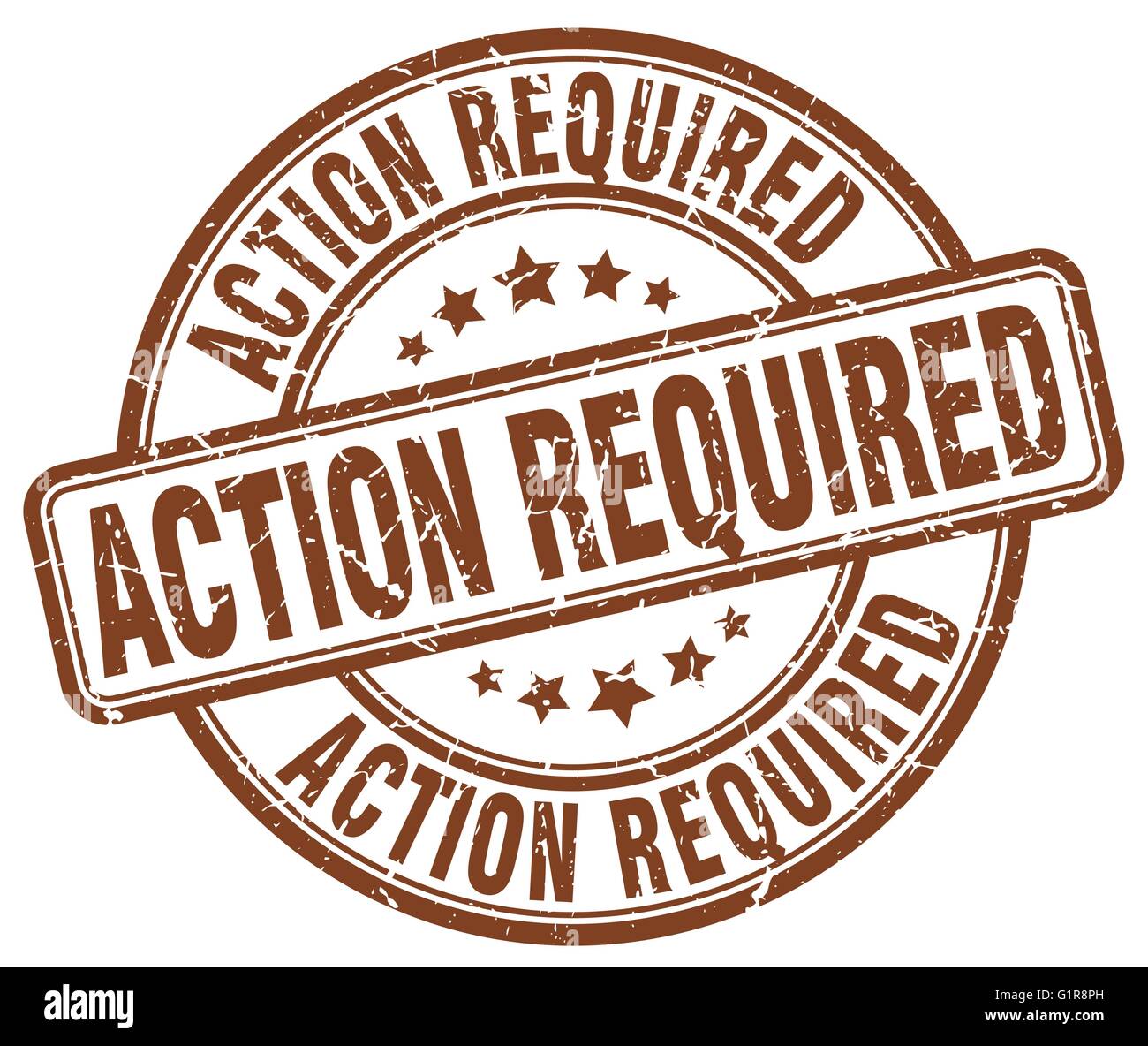 action required brown grunge round vintage rubber stamp Stock Vector ...