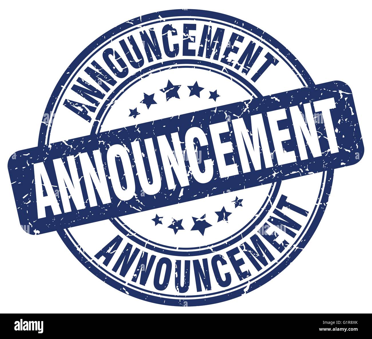 announcement blue grunge round vintage rubber stamp Stock Vector Image ...