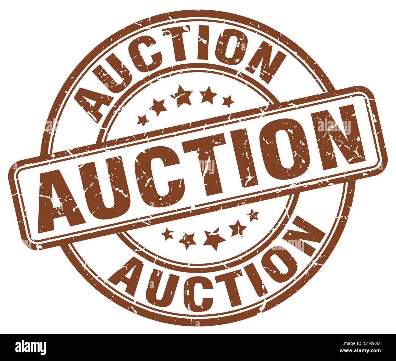 auction brown grunge round vintage rubber stamp Stock Vector Image ...