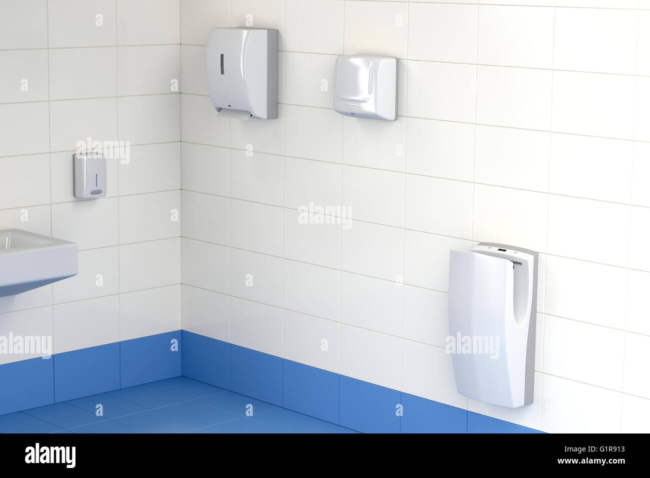 Automatic paper towel, hand dryer and jet hand dryer in the public