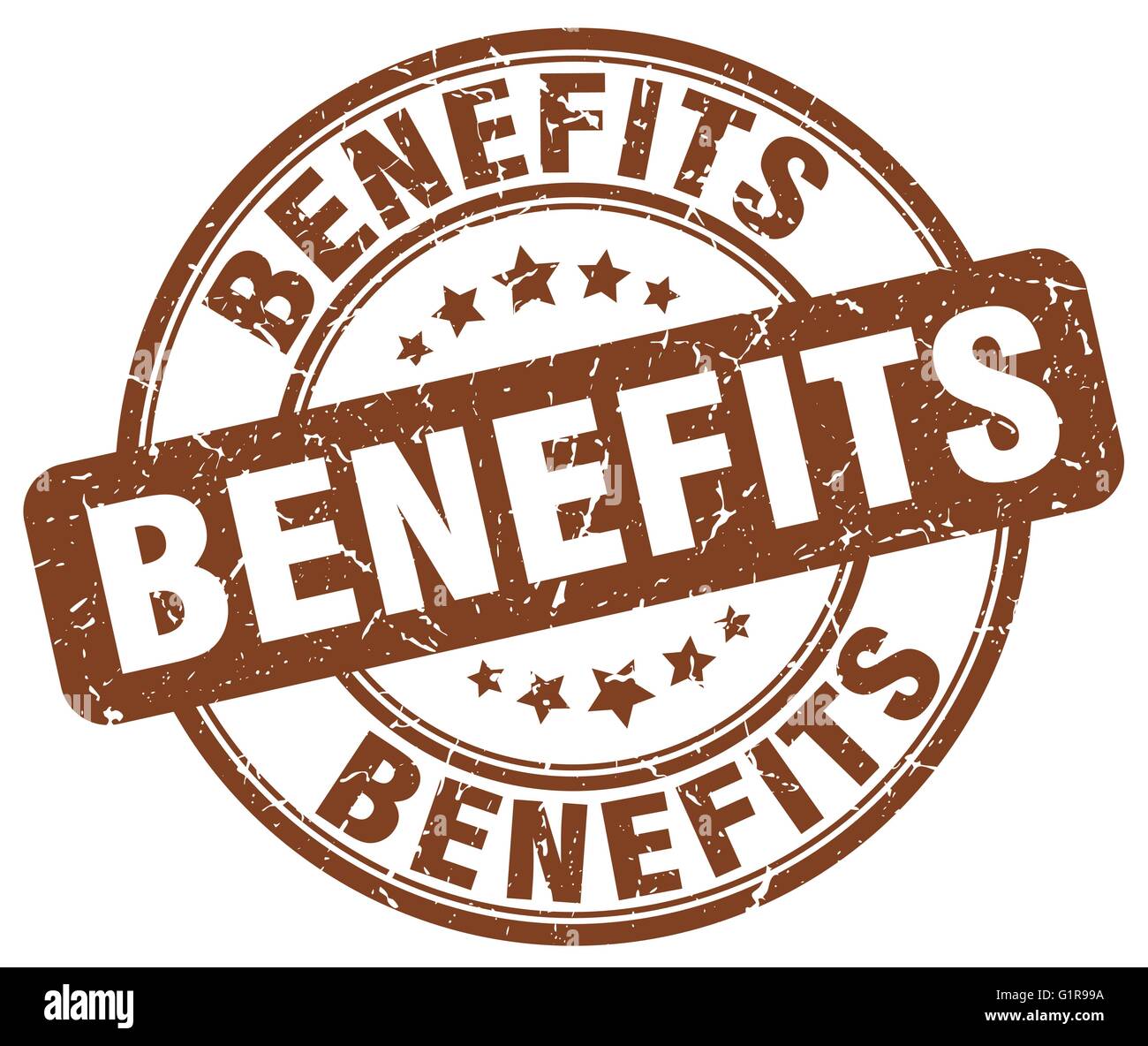 benefits brown grunge round vintage rubber stamp Stock Vector Image ...